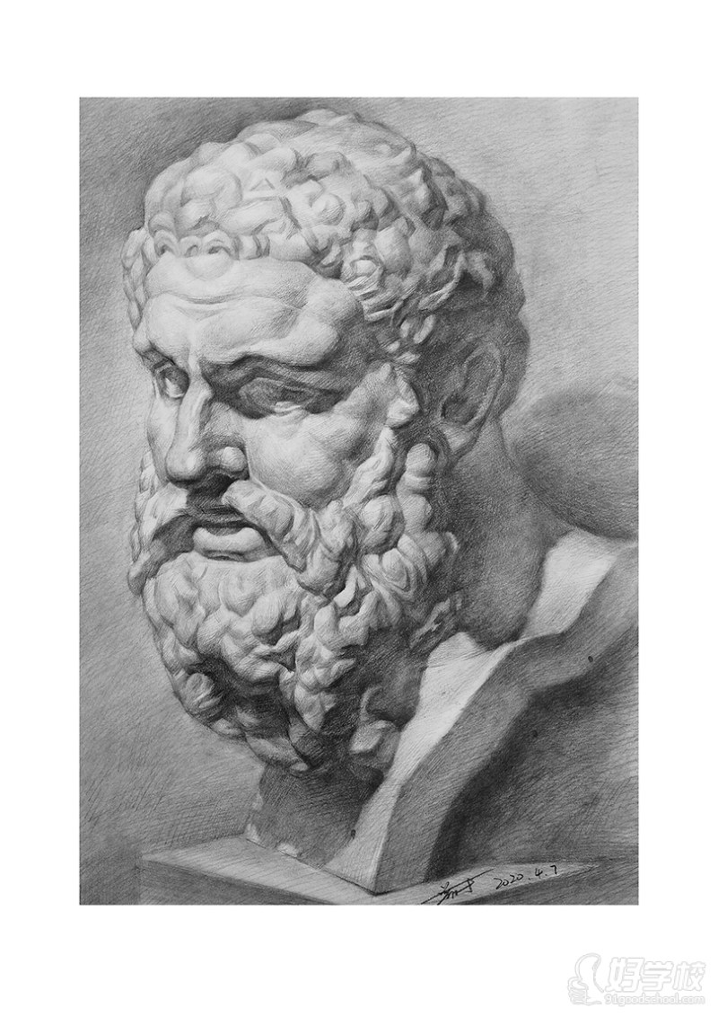 老师作品-素描石膏像