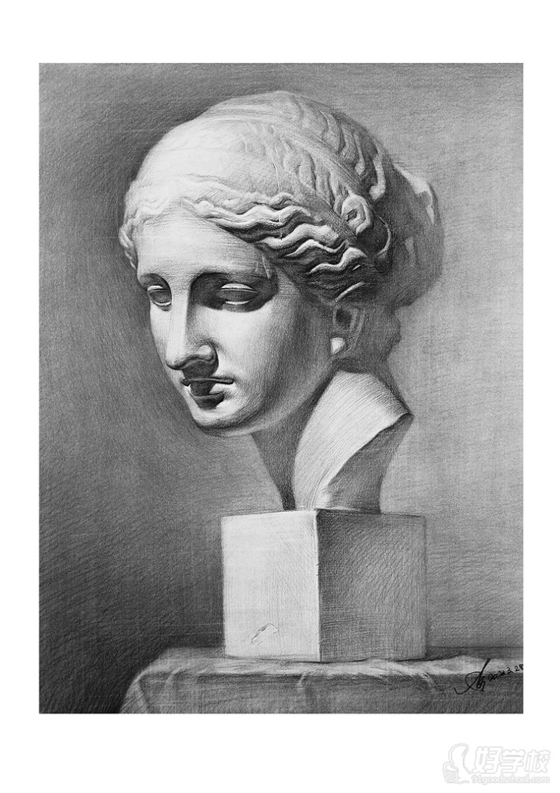 老师作品-素描石膏像