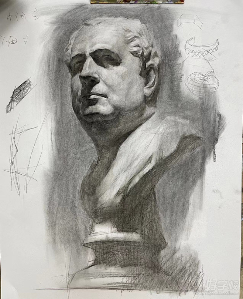 老师作品-素描石膏像