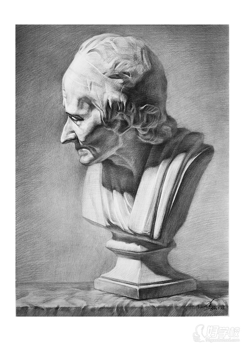 老师作品-素描石膏像