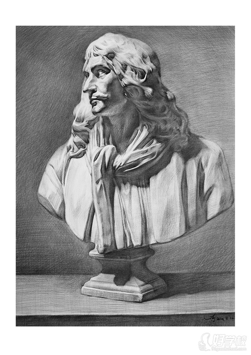 老师作品-素描石膏像