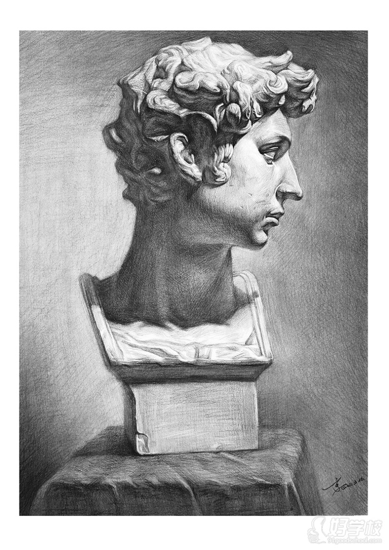 老师作品-素描石膏像