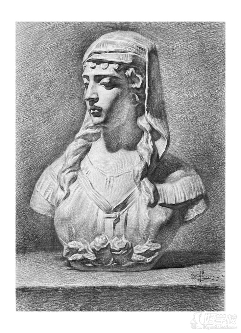 老师作品-素描石膏像