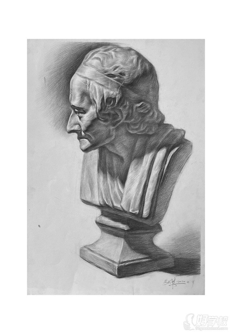 老师作品-素描石膏像