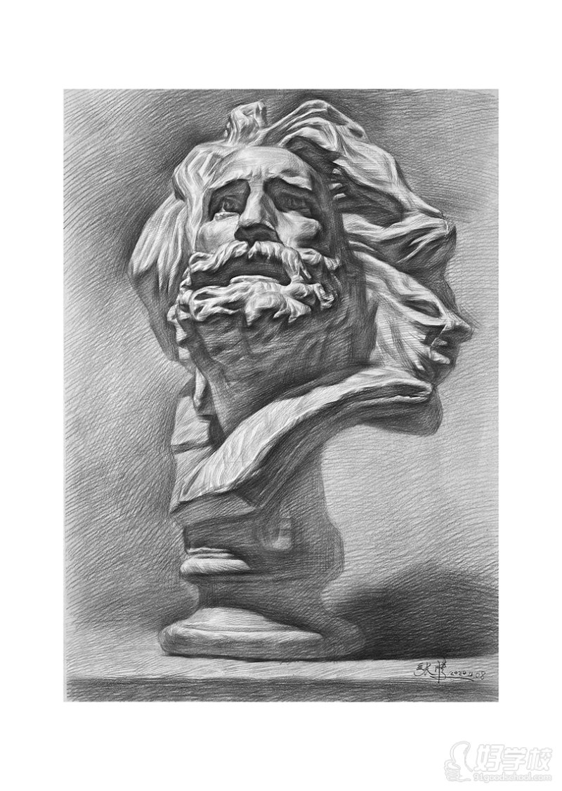 老师作品-素描石膏像