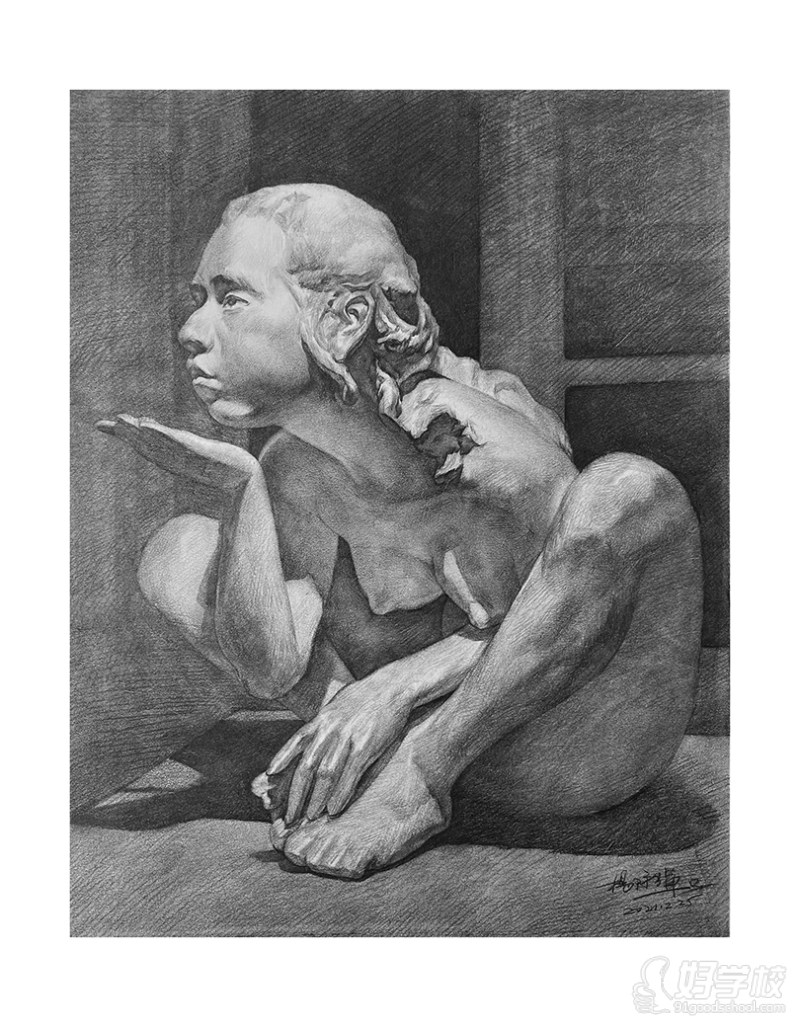 老师作品-素描石膏像