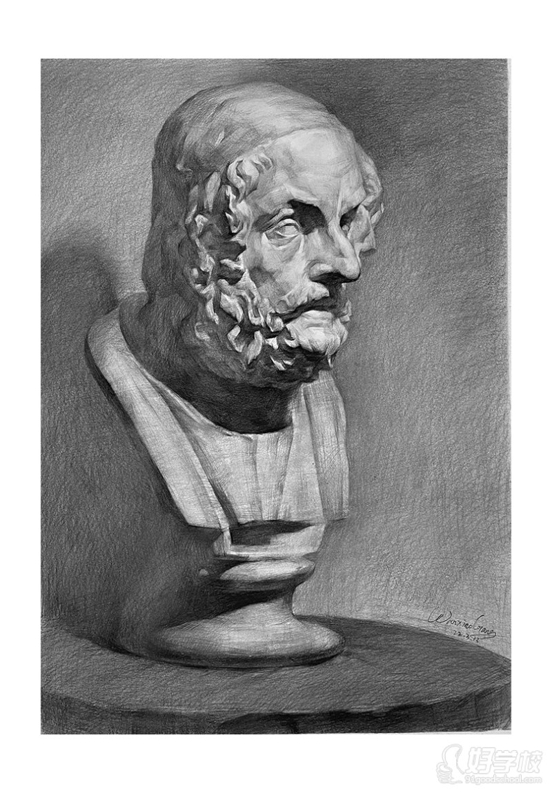 老师作品-素描石膏像