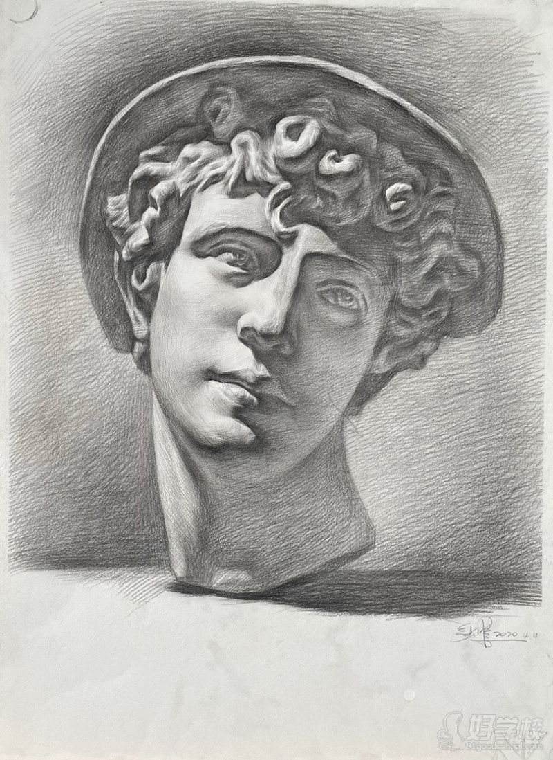 老师作品-素描石膏像