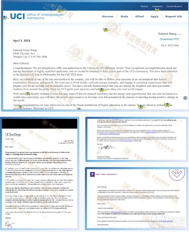 美国地区  本科转学