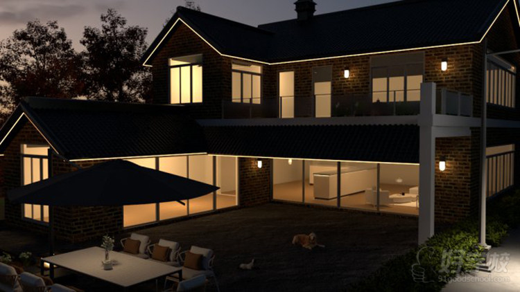 秦文文同学别墅夜景