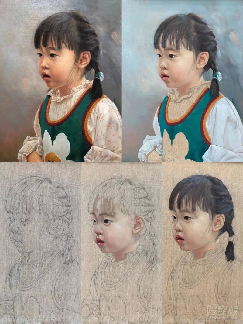 给《女儿3岁》 油画