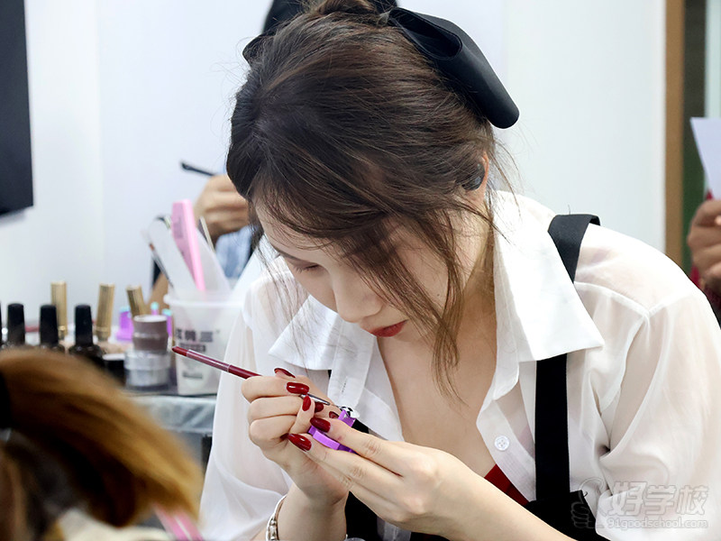 美甲教学现场