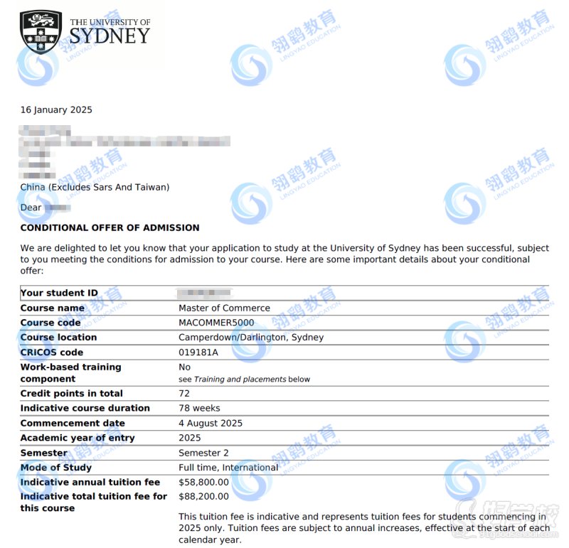 悉尼大学商学专业of