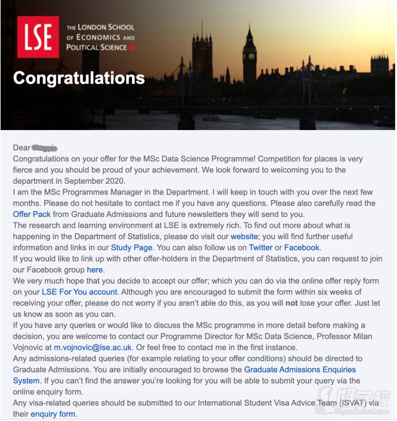 香港伦敦政经大学录取