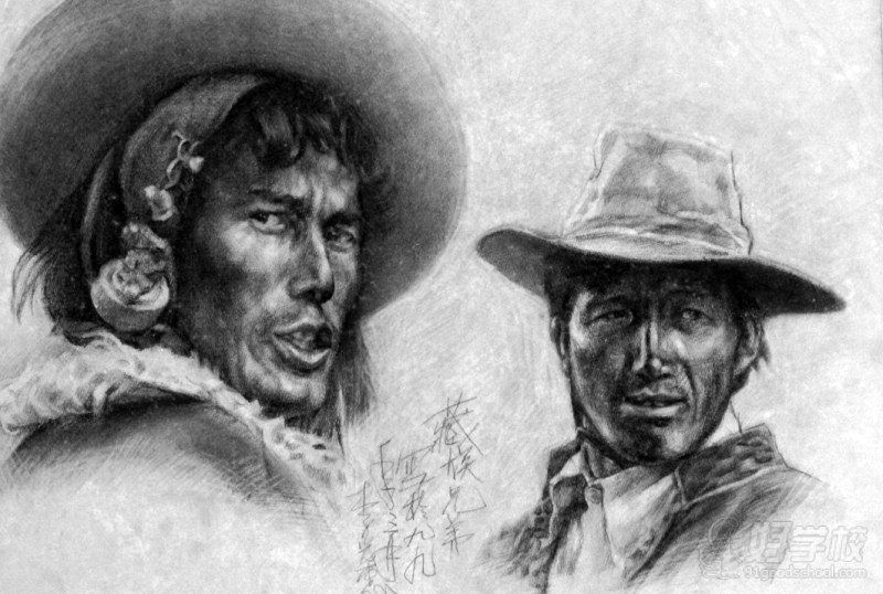 《藏人系列1》素描李