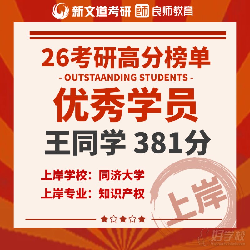 王同学381分