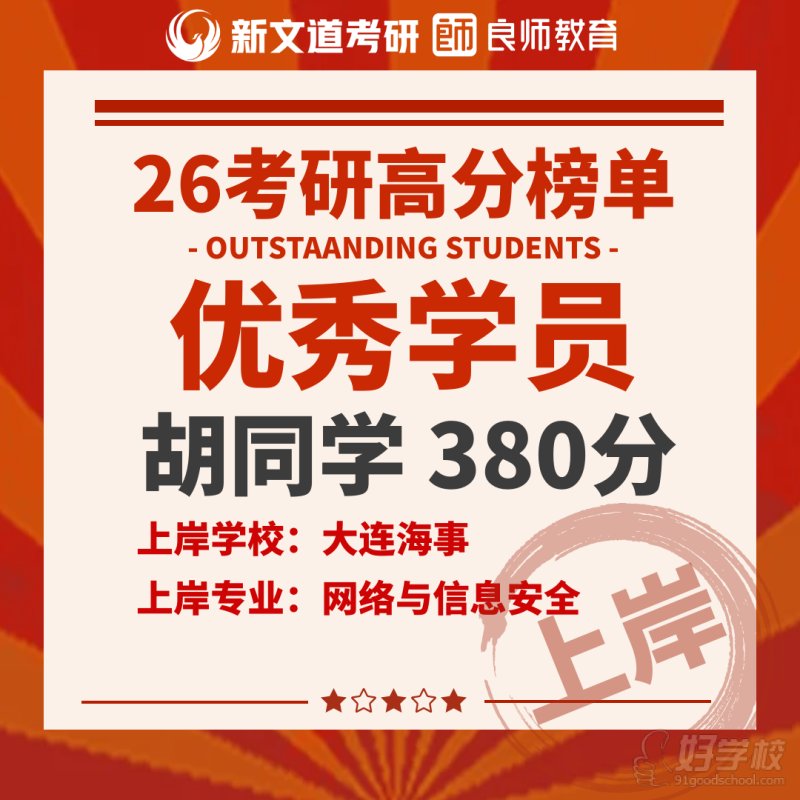 胡同学380分