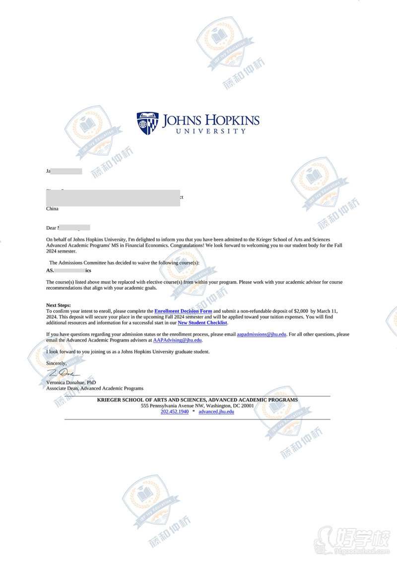 JHU金融经济学硕士
