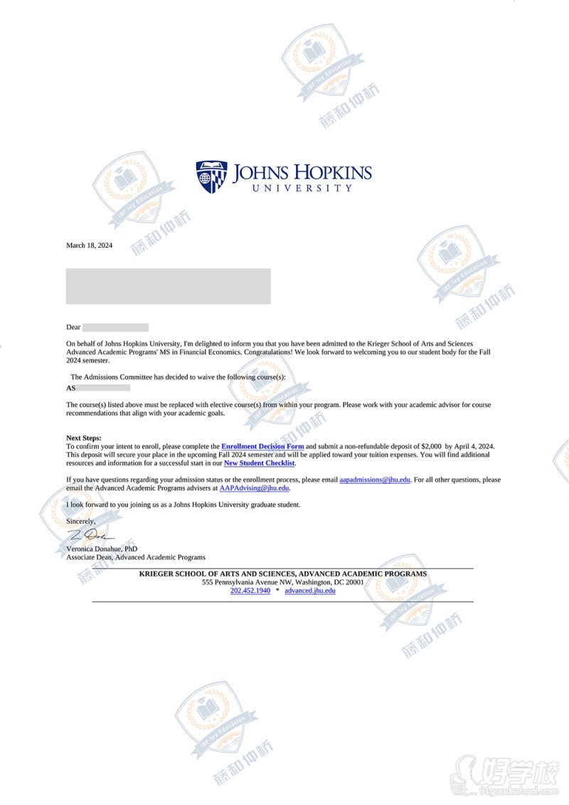 JHU金融经济学硕士