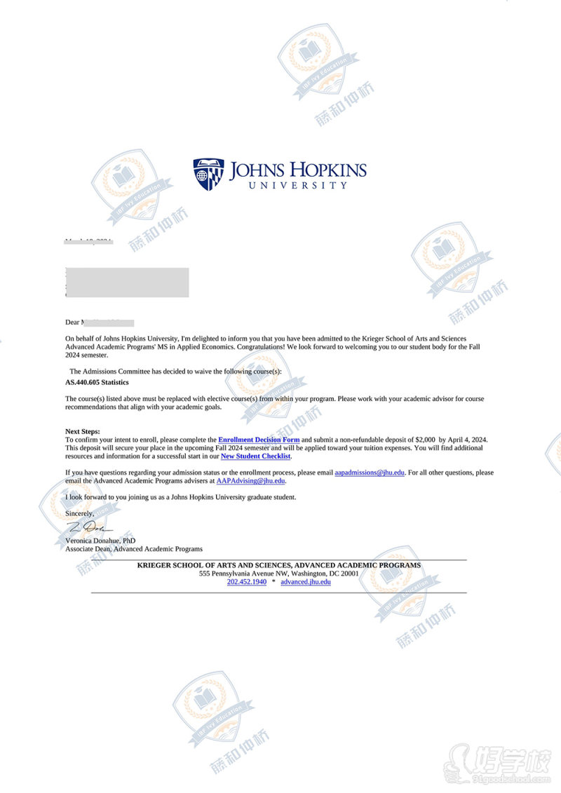 JHU应用经济学硕士