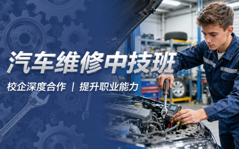汽车维修专业初中起点3年制中技校企合作冠名班