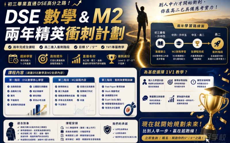 广州DSE数学/M2两年1V1精英冲刺课程
