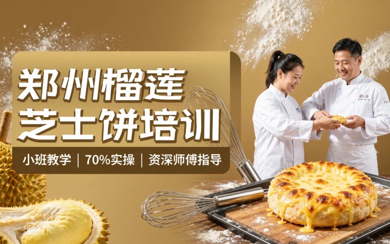 郑州榴莲芝士饼短期培训课程