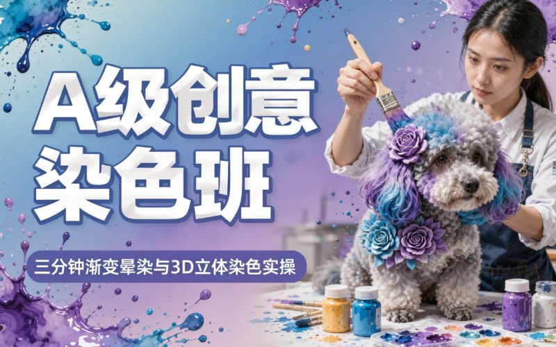 宠物A级高级创意染色班