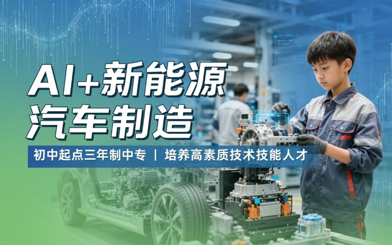 人工智能 + 新能源汽车制造与检测专业初中起点三年学制中专招生简章
