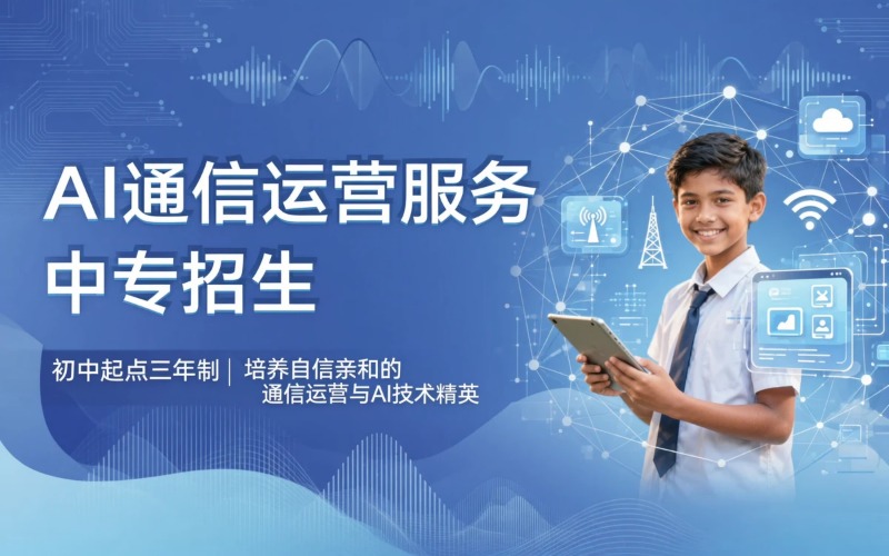 人工智能 + 通信运营服务专业初中起点三年学制中专招生简章