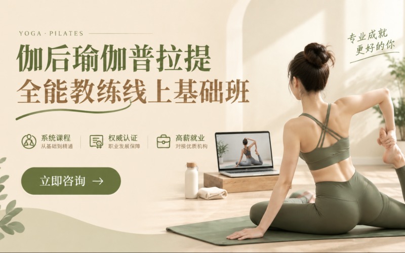 济南瑜伽普拉提全能教练线上基础班