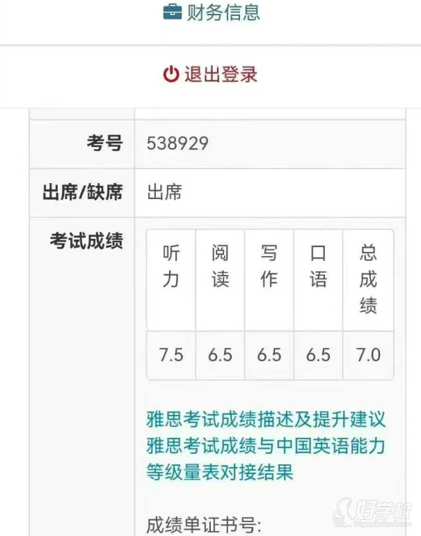 雅思成績