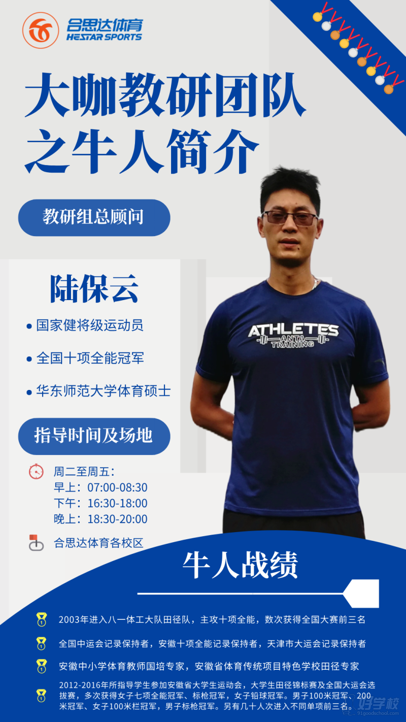合思达体育俱乐部高考体育四项教学总顾问：陆保云