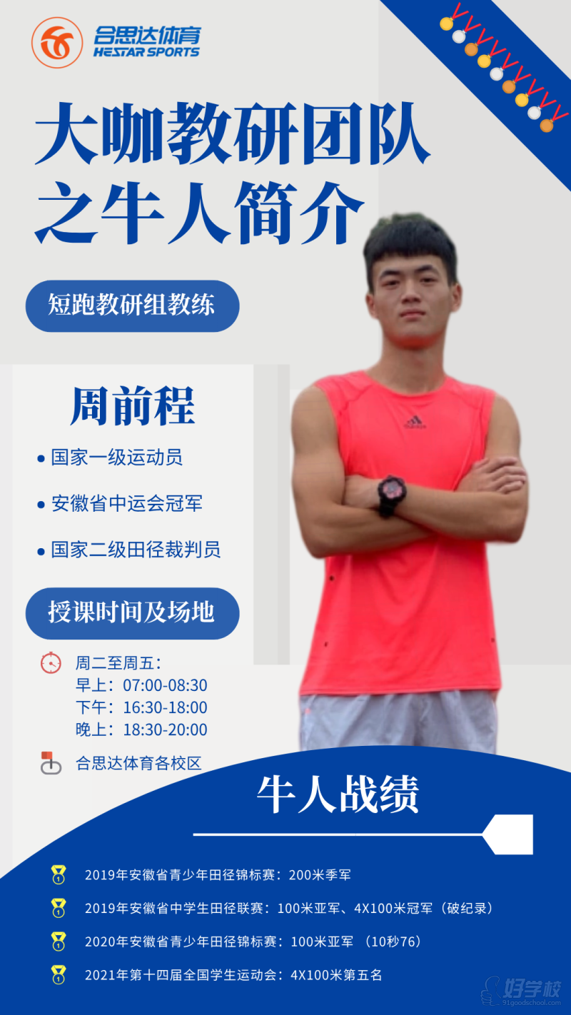 合思达体育俱乐部高考体育四项跑步教练：周前程