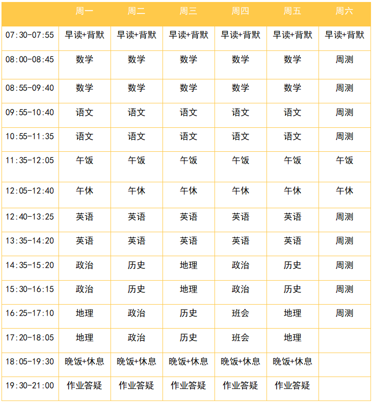 说明：具体科目及上课时间待调整，此表仅作参考，后续同步最终版本。